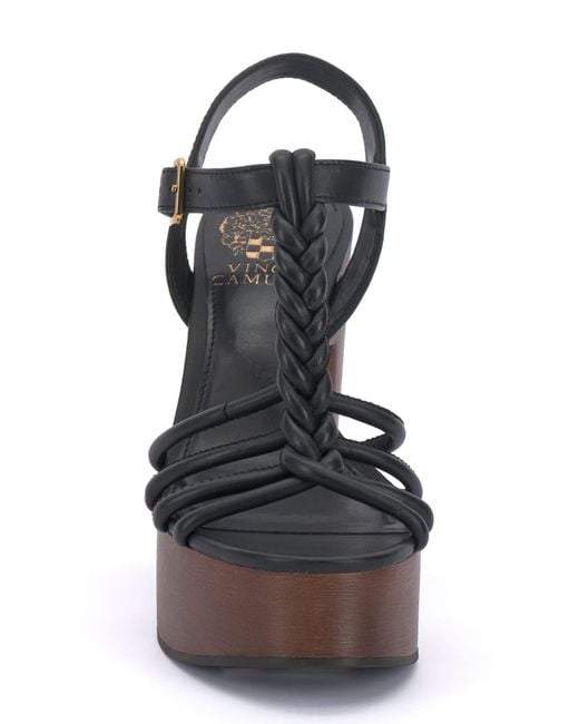 Vince camuto black platform sandals discount