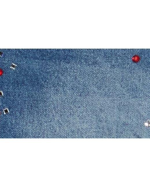 PTCL Blue Studded Denim Miniskirt