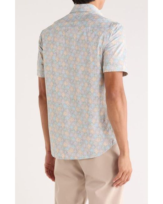 Bugatchi White Miles Ooohcotton Short Sleeve Button-Up Shirt for men
