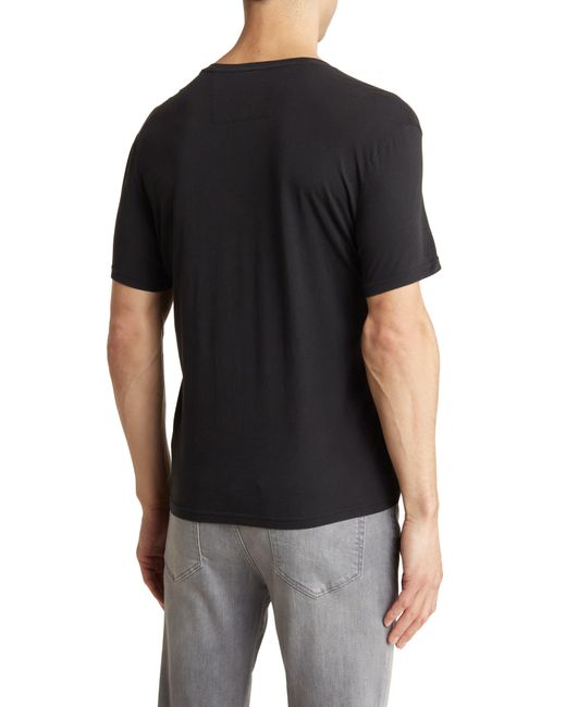 John Varvatos Black Nash V-neck Cotton T-shirt for men