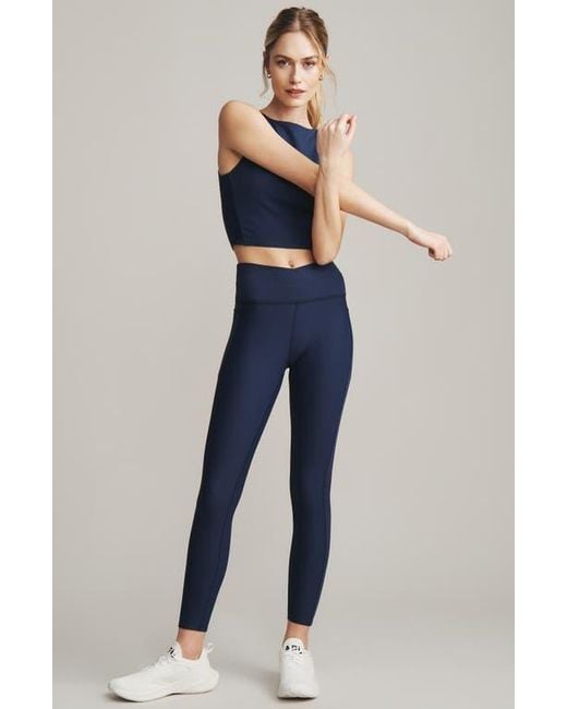 Rhone Blue Ripple Pocket Ankle Leggings