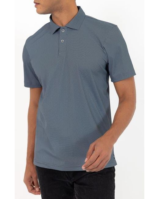 PINOPORTE Blue Short Sleeve Stretch Polo for men