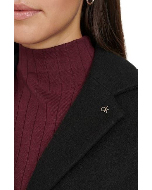 Calvin Klein Black Classic Notch Lapel Coat