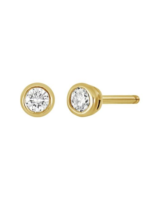 Bony Levy Metallic 14k Gold Bezel Diamond Stud Earrings
