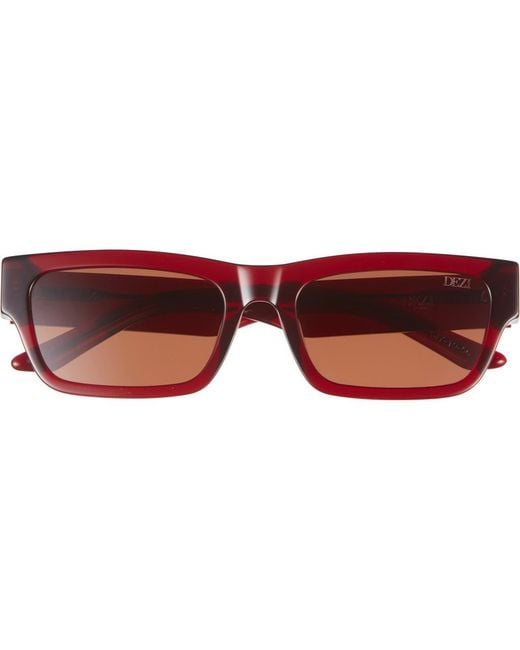 DEZI Brown Izzy 56Mm Polarized Rectangular Sunglasses