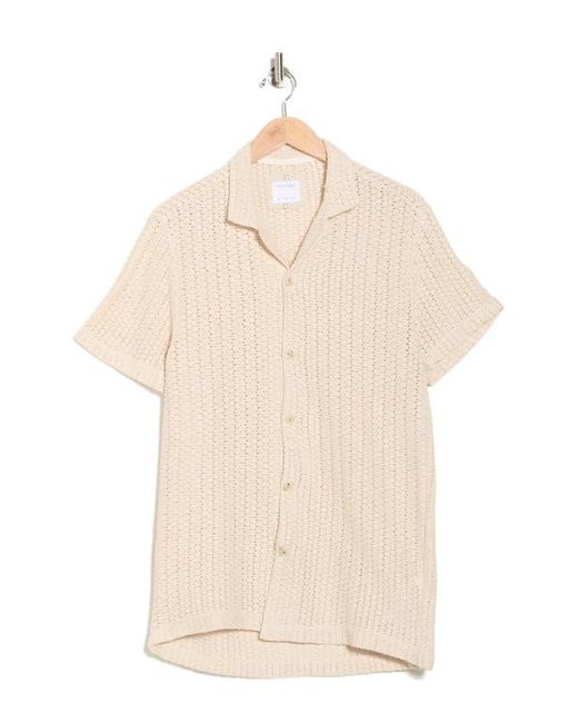 Cactus Man Natural Stripe Open Stitch Camp Shirt for men