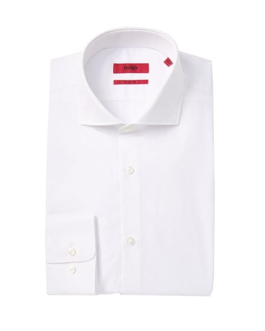 BOSS by Hugo Boss White Sharp Fit Broadcloth Dress Shirt for men