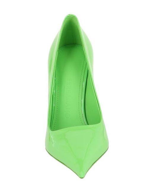Ferragamo Green Pointed Toe Pump