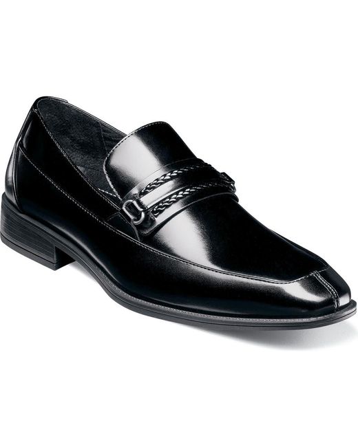 Stacy Adams Black Aberdeen Saddle Slip-On Loafer for men