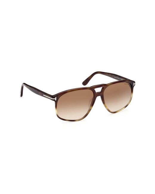 Tom Ford Brown 58mm Navigator Sunglasses for men