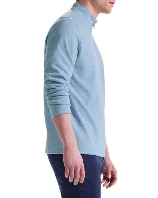 Bugatchi Blue Houndstooth Patern Quarter Zip Top for men