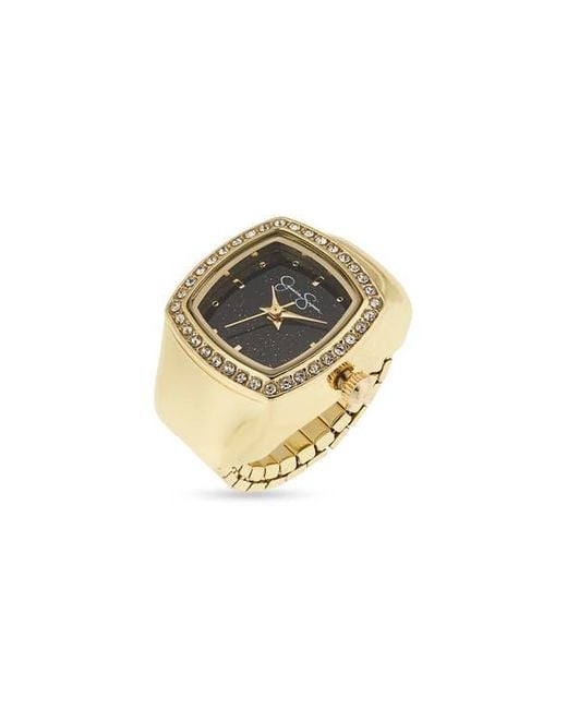 Jessica Simpson Metallic Glitter Ring Watch