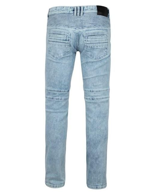 Xray Jeans Blue Stretch Mid Rise Skinny Moto Jeans for men