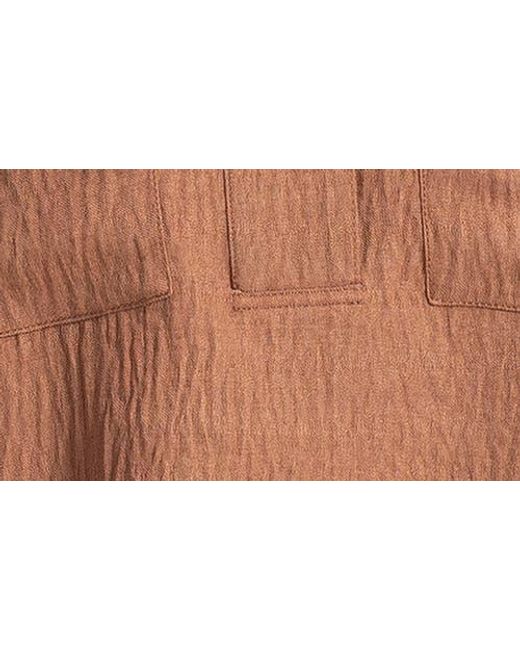 Max Studio Brown Collared Textured Shirt