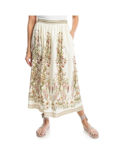 Max Studio Pink Border Print Maxi Skirt