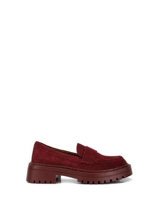 Rag & Co Red Honora Lug Sole Loafer