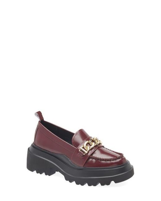 G.H.BASS Purple Chain Lug Sole Platform Loafer