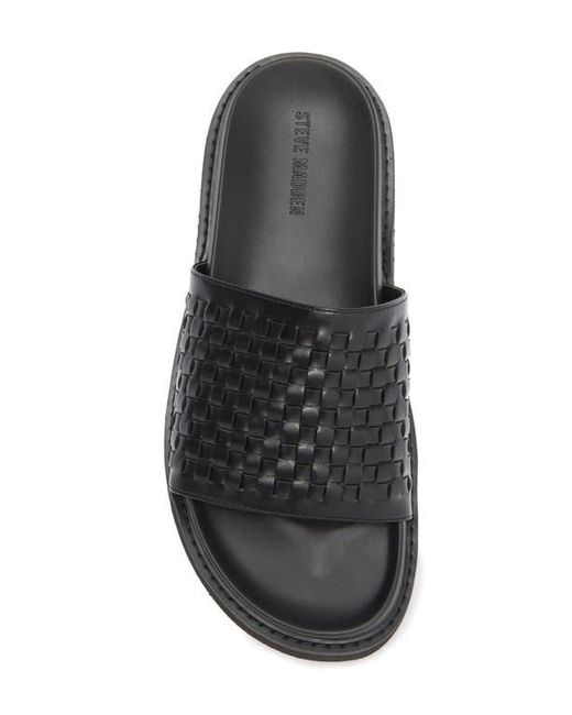 Steve Madden Black Onyx Woven Slide Sandal for men