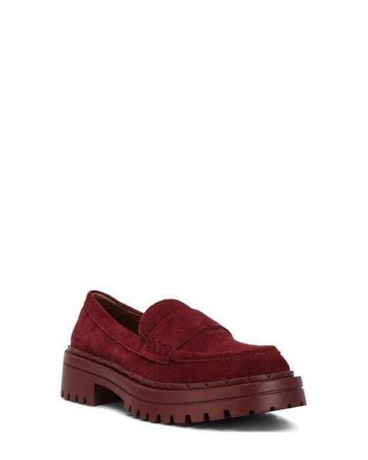 Rag & Co Red Honora Lug Sole Loafer