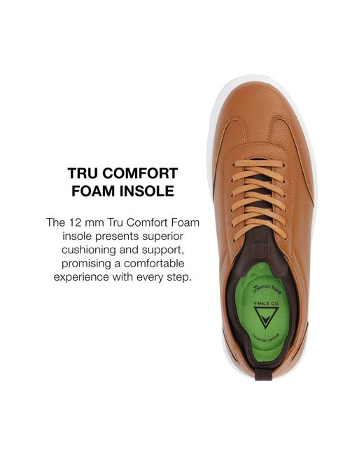 Vance Co. Brown Orton Tru Comfort Low Top Sneaker for men