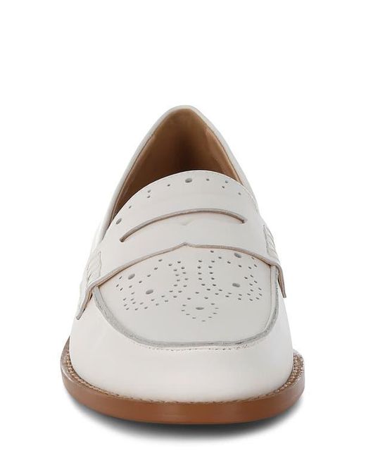 Rag & Co White Clotilda Brogue Penny Loafer