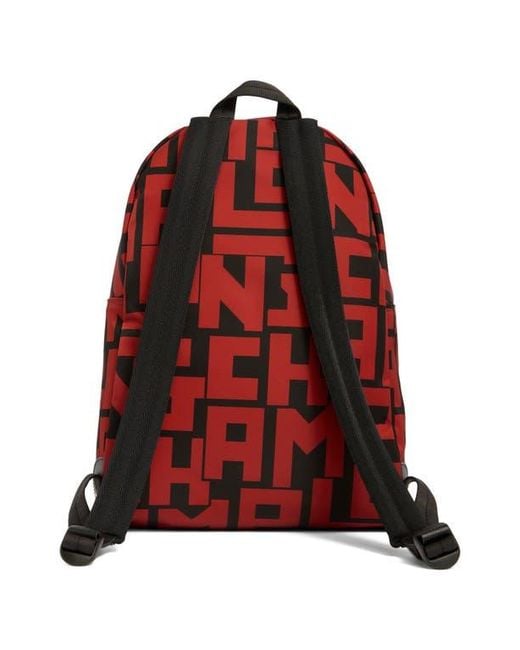 Longchamp Red Le Pliage Medium Backpack for men