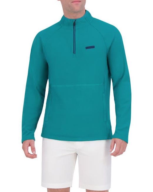 Ben Sherman Blue Microfleece Quarter Zip Golf Sweatshirt for men
