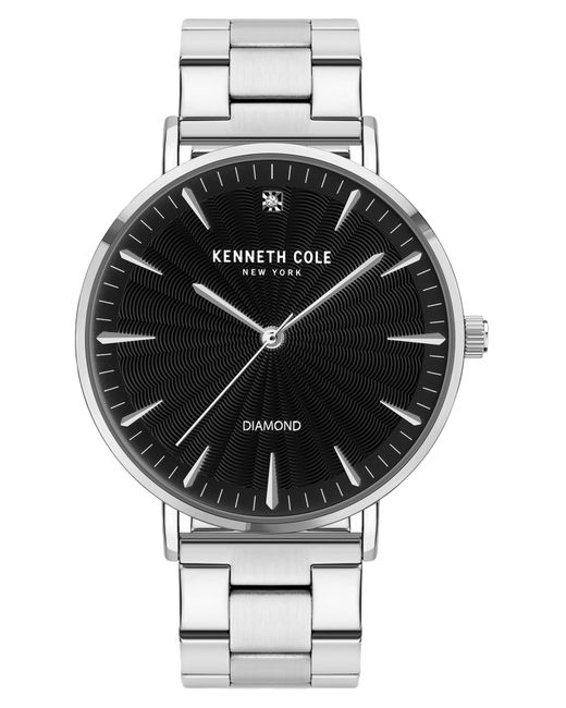 Kenneth Cole Black Diamond Dial Bracelet Watch Gift Set for men