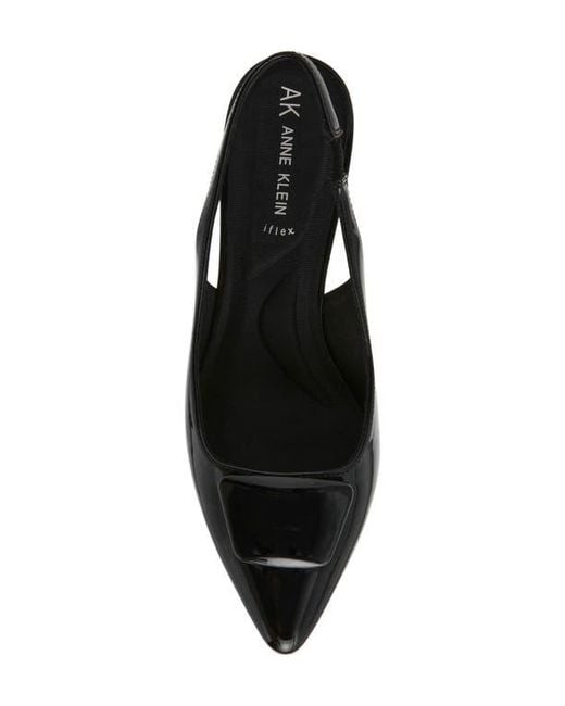 Anne Klein Black Izanda Pointed Toe Slingback Pump