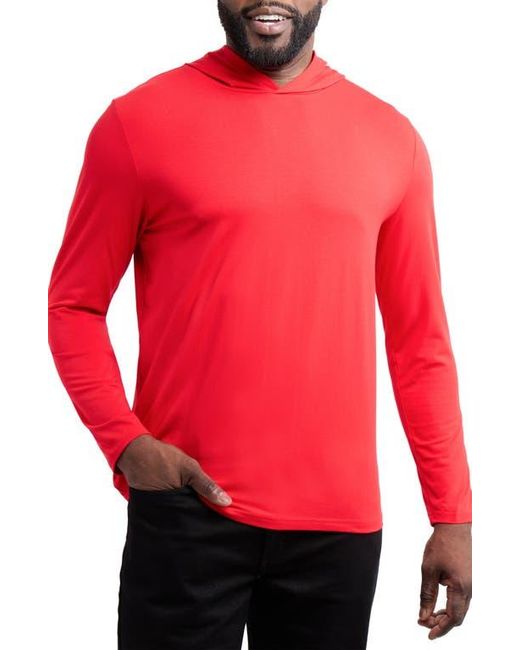Xray Jeans Red Long Sleeve Hooded T-Shirt for men