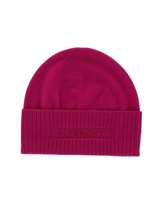 Givenchy Red 4G Logo Wool Beanie