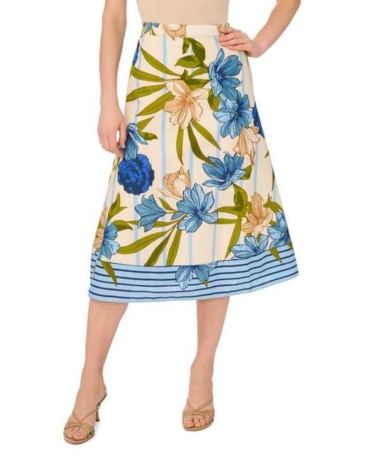 Halogen® Blue Border Full Maxi Skirt