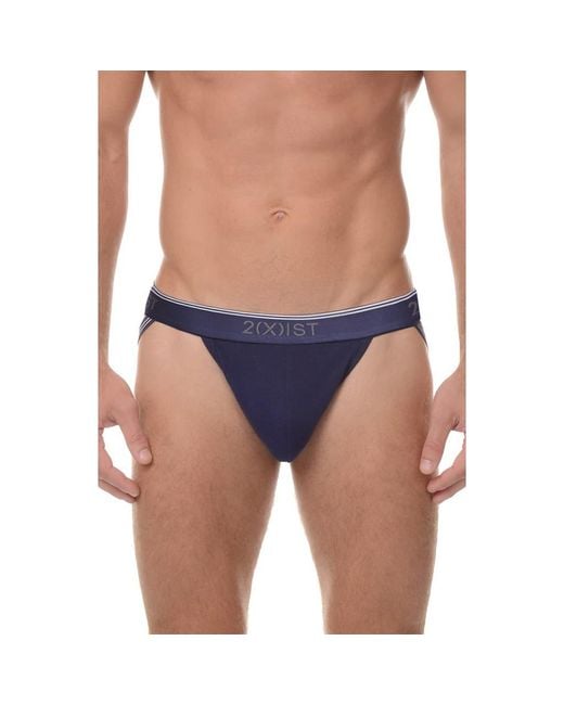 2xist Blue 3-Pack Stretch Jock Straps for men