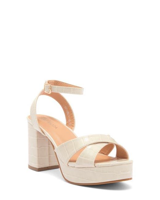 TOP GUY SHOES Natural Beverly Platform Sandal