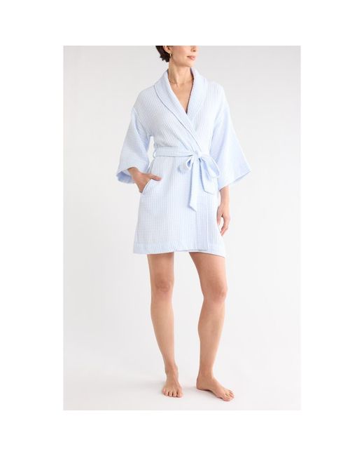 Rackl Robe Nordstrom Rack Cotton Waffle Knit Robe in Blue | Lyst