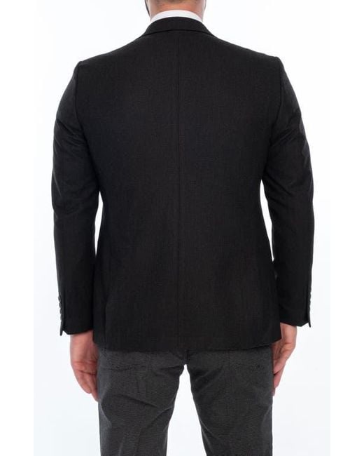 VELLAPAIS Black Solid Sport Coat for men