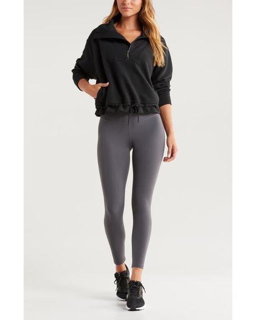 Zella Black Kickback Ottoman Half Zip Pullover