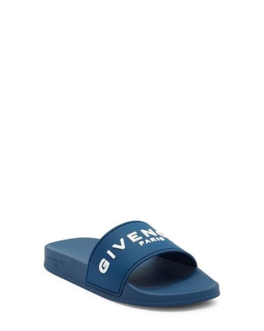 Givenchy Blue Logo Slide Sandal