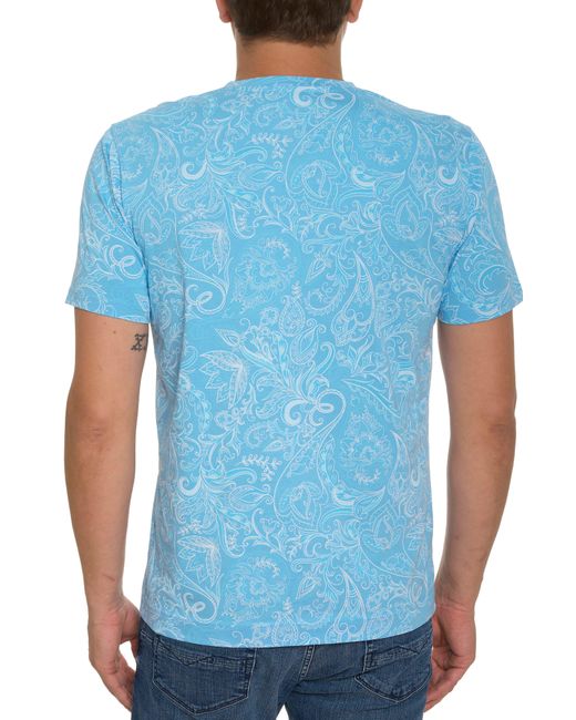 Robert Graham Blue Swanson Cotton Graphic T-shirt for men