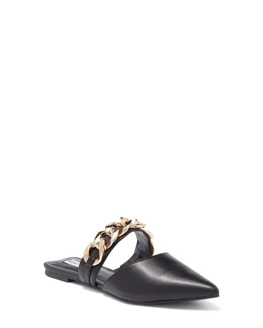 steve madden forever chain pointed toe mule tan