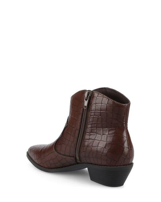 Journee Collection Brown Taliah Western Ankle Boot