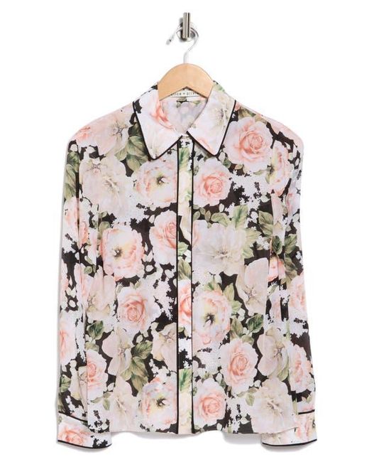 Alice + Olivia Multicolor Willa Silk Button-Up Shirt