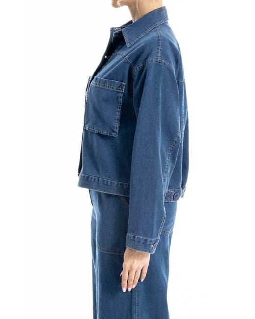 Max Studio Blue Piqué Jacket