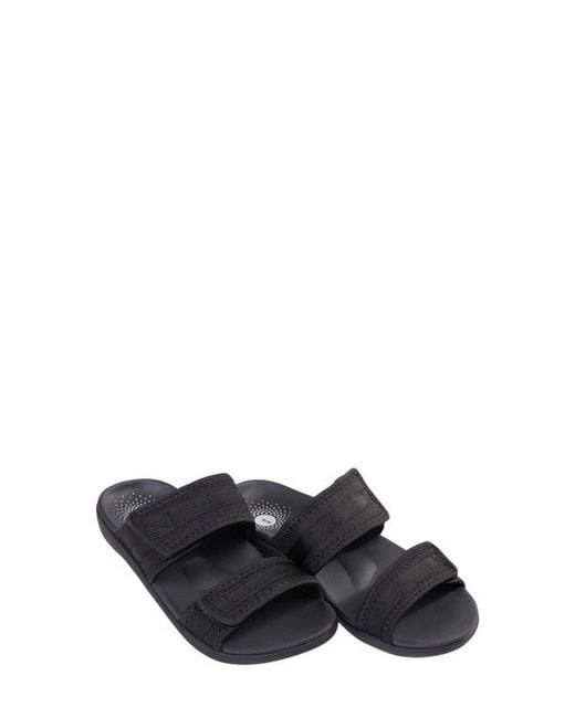 Revitalign Black Elevate Double Strap Slide Sandal