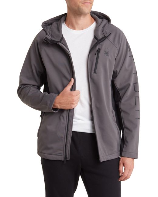 Spyder Gray Tempo Hooded Fleece Zip Jacket for men