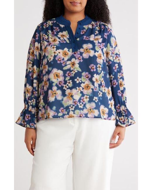 Gemma  Jane Blue Ruffle Long Sleeve Top