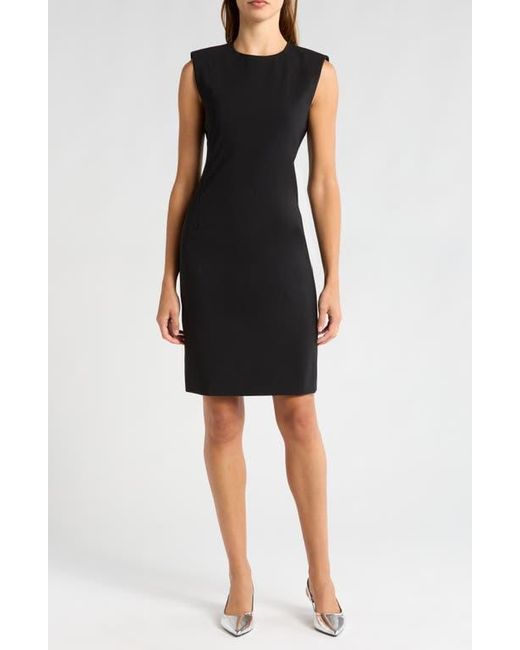 Theory Black Power Stretch Wool Blend Sheath Dress