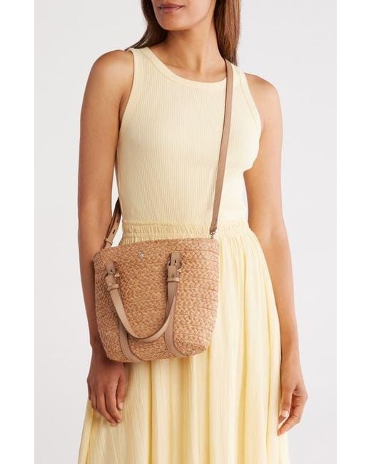 Helen Kaminski Pinimil Woven Raffia Satchel in White | Lyst