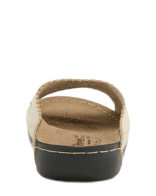 Flexus by Spring Step Natural Rhinestone Lasercut Slide Sandal