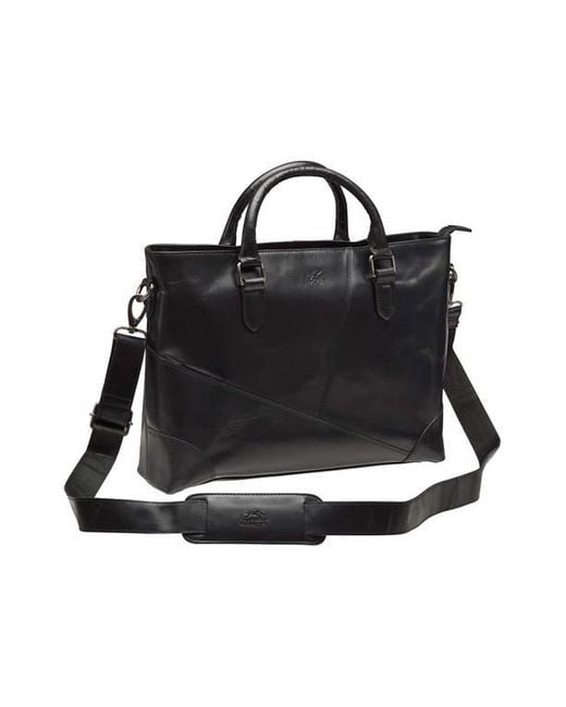 Mancini Black Buffalo Tote For 14" Laptop for men